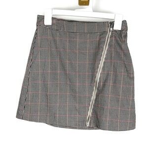 Arizona Jean Co Full Asymmetrical Zipper Black & Red Plaid Mini Skirt | Size 7